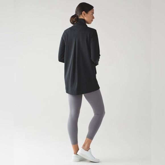 Lululemon Belle Black Wrap Sweatshirt Cardigan Sz 4 - Picture 7 of 16